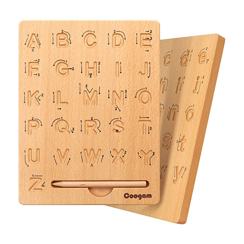 Planche de traçage de lettre en bois