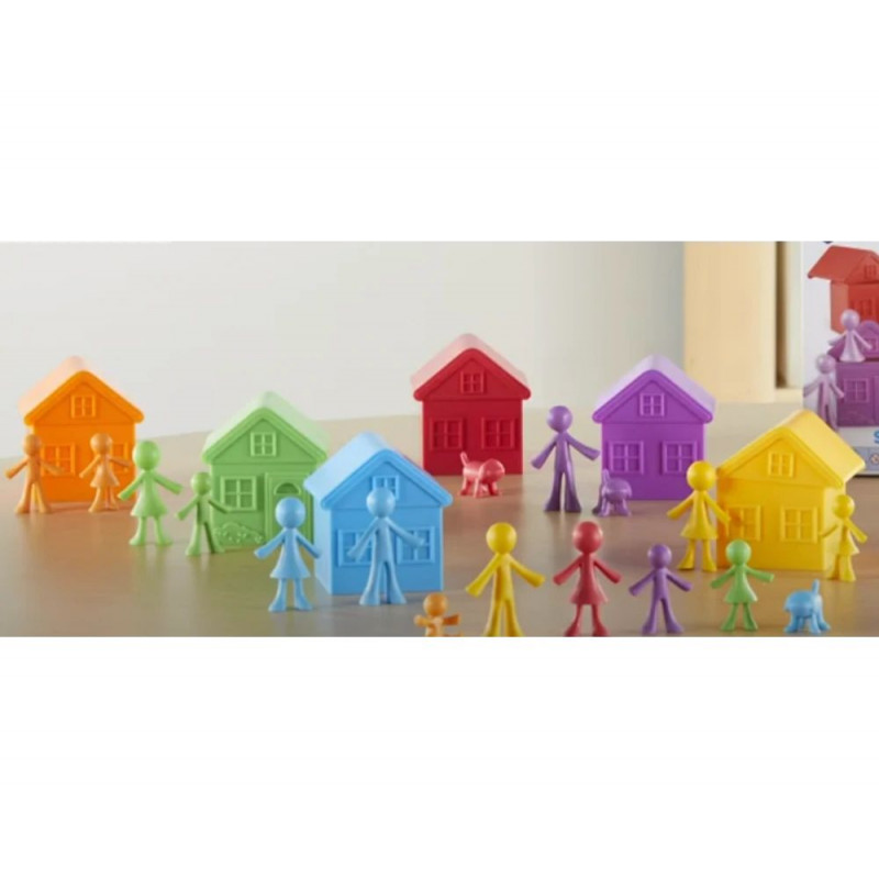 Matériel éducatif : 6 maisons + 36 personnages.